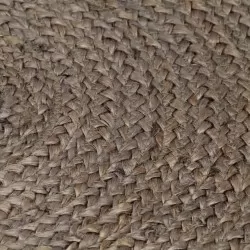 Ръчно тъкан килим от юта, кръгъл, 90 см, сив