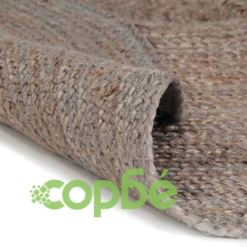 Ръчно тъкан килим от юта, кръгъл, 150 см, сив ➤ топ цена ➤ sorbe.bg