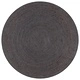 Ръчно тъкан килим от юта, кръгъл, 90 см, тъмносив