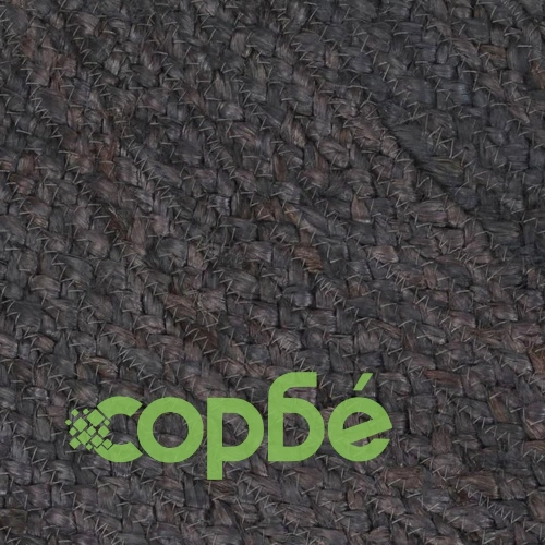 Ръчно тъкан килим от юта, кръгъл, 90 см, тъмносив ➤ топ цена ➤ sorbe.bg