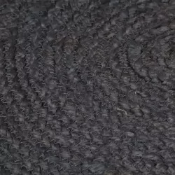Ръчно тъкан килим от юта, кръгъл, 150 см, тъмносив