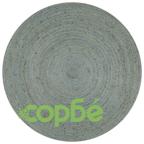 Ръчно тъкан килим от юта, кръгъл, 90 см, маслиненозелен ➤ топ цена ➤ sorbe.bg