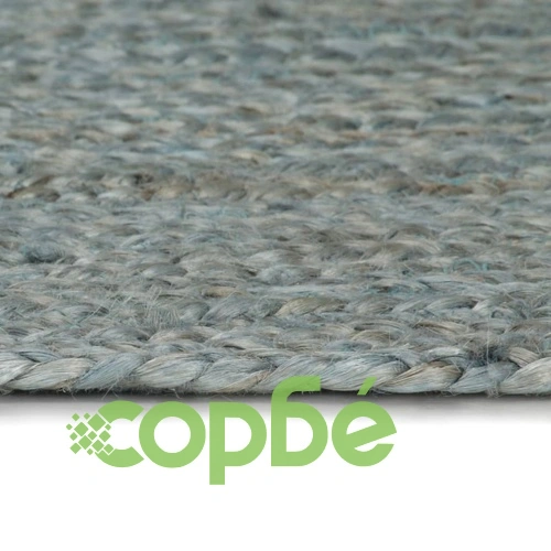 Ръчно тъкан килим от юта, кръгъл, 90 см, маслиненозелен ➤ топ цена ➤ sorbe.bg