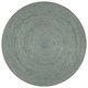 Ръчно тъкан килим от юта, кръгъл, 150 см, маслиненозелен