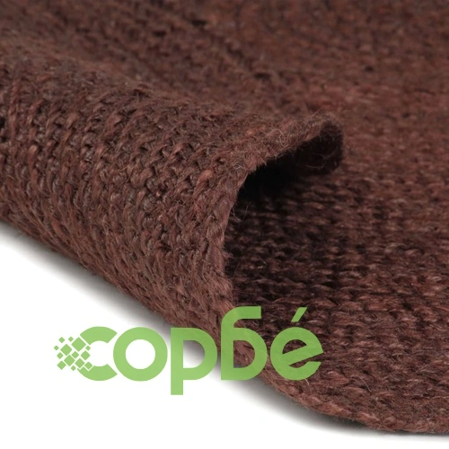 Ръчно тъкан килим от юта, кръгъл, 120 см, кафяв ➤ топ цена ➤ sorbe.bg