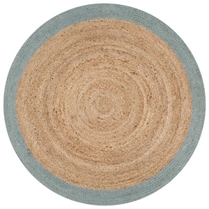 Ръчно тъкан килим от юта, маслиненозелен кант, 150 см