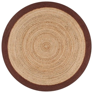 Ръчно тъкан килим от юта, кафяв кант, 90 см