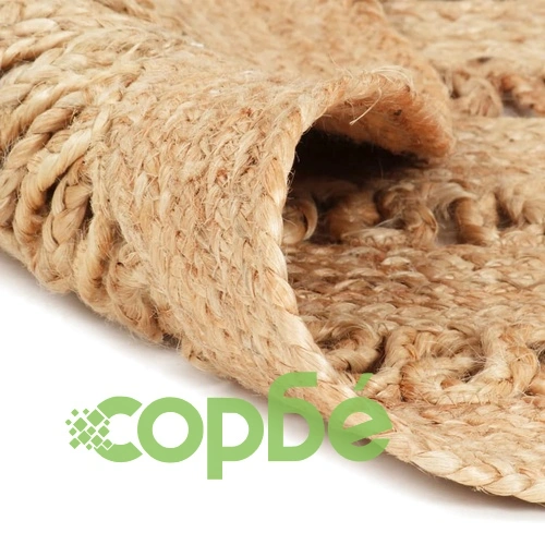 Ръчно плетен килим от юта, 90 см ➤ топ цена ➤ sorbe.bg