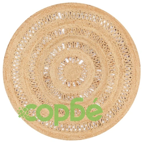 Ръчно плетен килим от юта, 120 см ➤ топ цена ➤ sorbe.bg