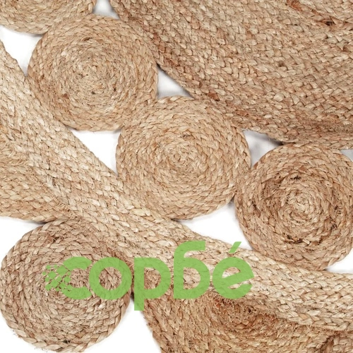 Ръчно плетен килим от юта, 120 см ➤ топ цена ➤ sorbe.bg