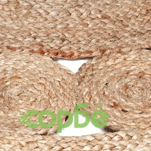 Ръчно плетен килим от юта, 120 см ➤ топ цена ➤ sorbe.bg