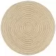 Ръчно тъкан килим от юта, дизайн на спирали, бял, 120 см