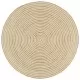 Ръчно тъкан килим от юта, дизайн на спирали, бял, 150 см
