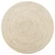 Ръчно тъкан килим от юта, бял и естествен цвят, 90 см