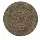 Ръчно тъкан килим от юта, черен и естествен цвят, 90 см