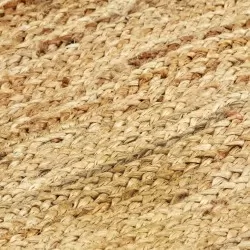 Ръчно тъкан килим от юта, естествен цвят, 80x160 см