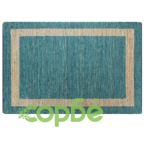 Ръчно тъкан килим от юта, син, 80x160 см ➤ топ цена ➤ sorbe.bg