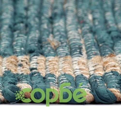 Ръчно тъкан килим от юта, син, 120x180 см ➤ топ цена ➤ sorbe.bg