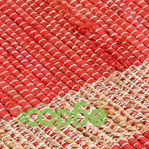Ръчно тъкан килим от юта, червен, 80x160 см ➤ топ цена ➤ sorbe.bg