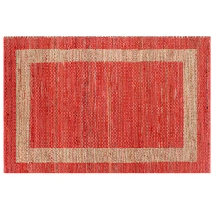 Ръчно тъкан килим от юта, червен, 120x180 см