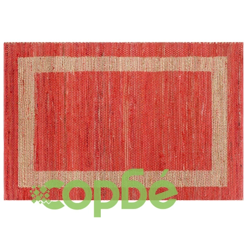 Ръчно тъкан килим от юта, червен, 160x230 см ➤ топ цена ➤ sorbe.bg