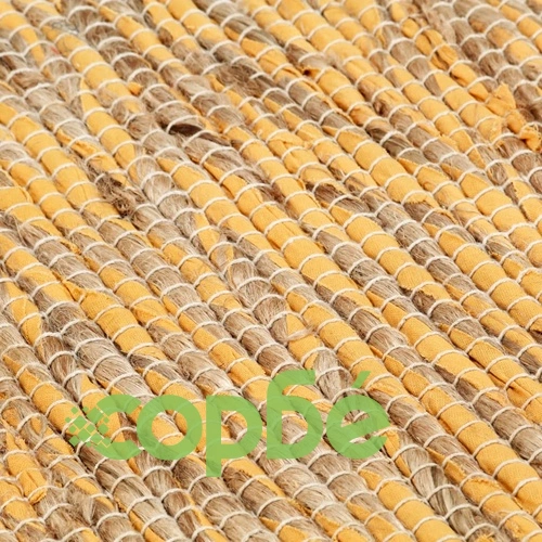 Ръчно тъкан килим от юта, жълт и естествен цвят, 160x230 см ➤ топ цена ➤ sorbe.bg