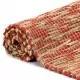 Ръчно тъкан килим от юта, червен и естествен цвят, 120x180 см