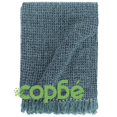 Декоративно одеяло, памук, 220x250 см, индигово синьо ➤ топ цена ➤ sorbe.bg