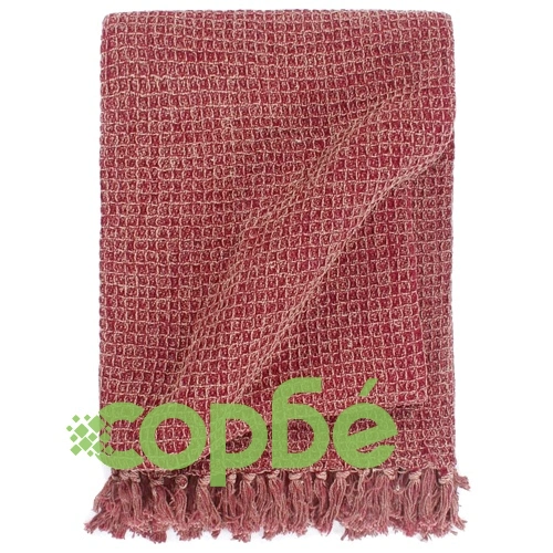 Декоративно одеяло, памук, 220x250 см, бордо ➤ топ цена ➤ sorbe.bg