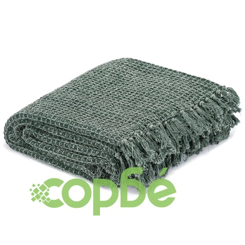Декоративно одеяло, памук, 160x210 см, тъмнозелено  ➤ топ цена ➤ sorbe.bg