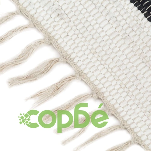 Ръчно тъкан Chindi килим, 160x230 см, антрацит и бяло ➤ топ цена ➤ sorbe.bg