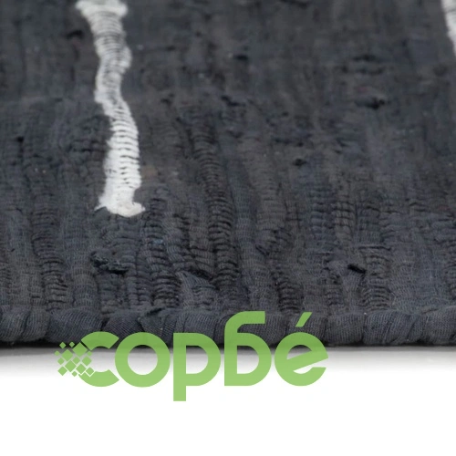 Ръчно тъкан Chindi килим, памук, 200x290 см, антрацит ➤ топ цена ➤ sorbe.bg