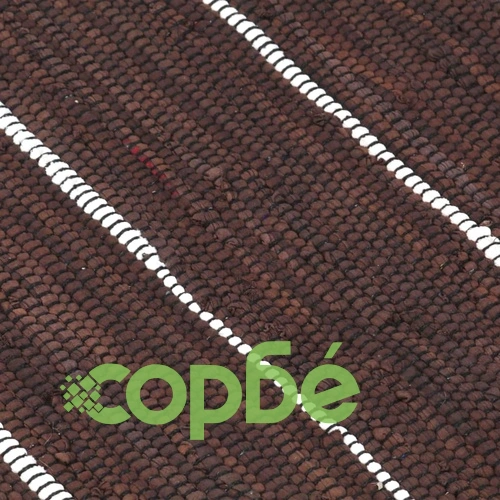 Ръчно тъкан Chindi килим, памук, 200x290 см, кафяв ➤ топ цена ➤ sorbe.bg