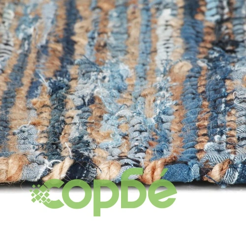 Ръчно тъкан Chindi килим, деним, юта, 120x170 см, пъстър ➤ топ цена ➤ sorbe.bg