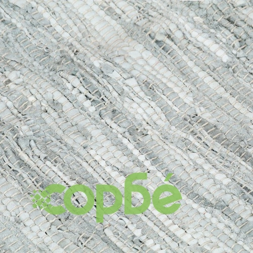 Ръчно тъкан Chindi килим, кожа, 160x230 см, сив ➤ топ цена ➤ sorbe.bg