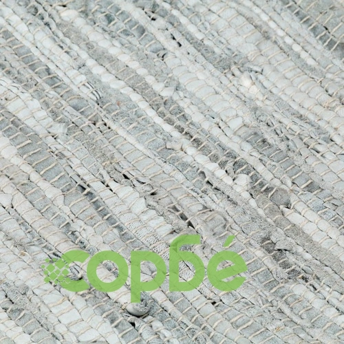 Ръчно тъкан Chindi килим кожа 190x280 см светлосиво жълтокафяво ➤ топ цена ➤ sorbe.bg