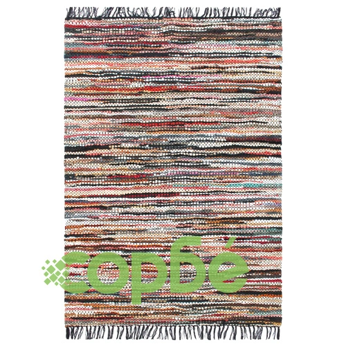 Ръчно тъкан Chindi килим, кожа, 190x280 см, многоцветен ➤ топ цена ➤ sorbe.bg