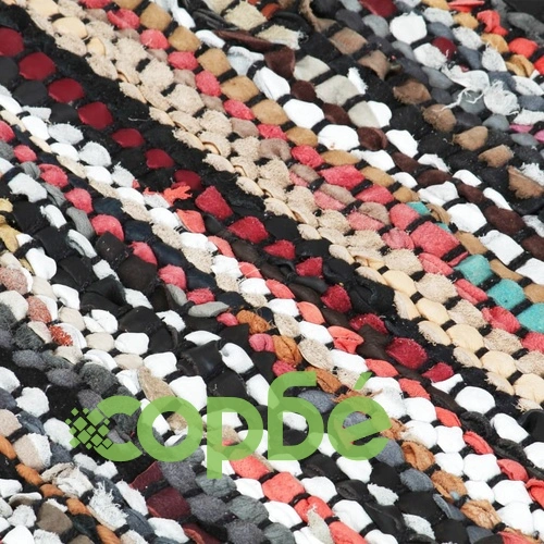 Ръчно тъкан Chindi килим, кожа, 190x280 см, многоцветен ➤ топ цена ➤ sorbe.bg