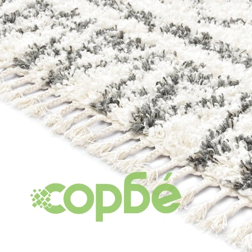 Рошав берберски килим, РР, бежово и сиво, 140x200 см ➤ топ цена ➤ sorbe.bg