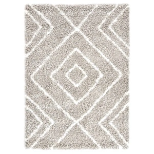 Рошав берберски килим, РР, пясъчен и бежов цвят, 140x200 см