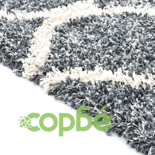 Рошав берберски килим, РР, синьо и бежово, 80x150 см ➤ топ цена ➤ sorbe.bg