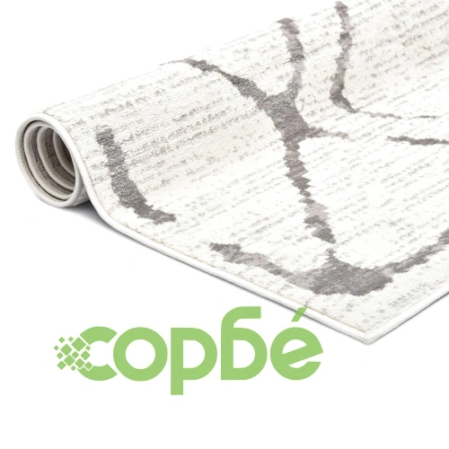 Килим, кремаво и сиво, 140x200 см, полипропилен ➤ топ цена ➤ sorbe.bg