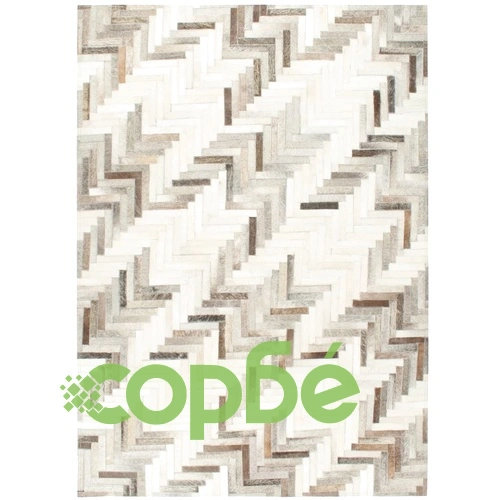 Пачуърк килим от кожа с косъм, 80x150 см, сиво/бяло ➤ топ цена ➤ sorbe.bg