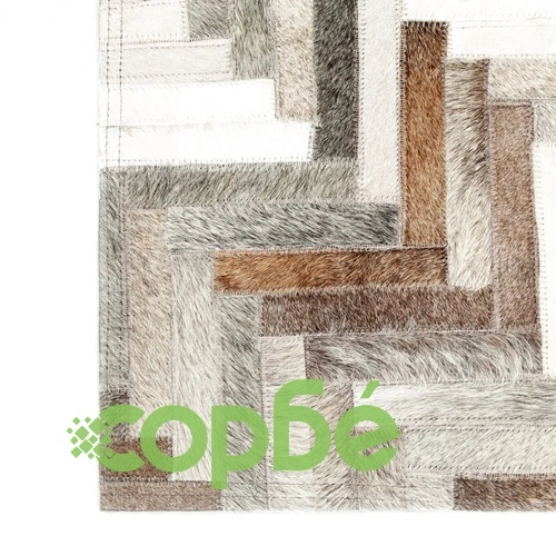 Пачуърк килим от кожа с косъм, 80x150 см, сиво/бяло ➤ топ цена ➤ sorbe.bg