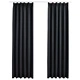 Затъмняващи завеси с куки, 2 бр, черни, 140x175 см