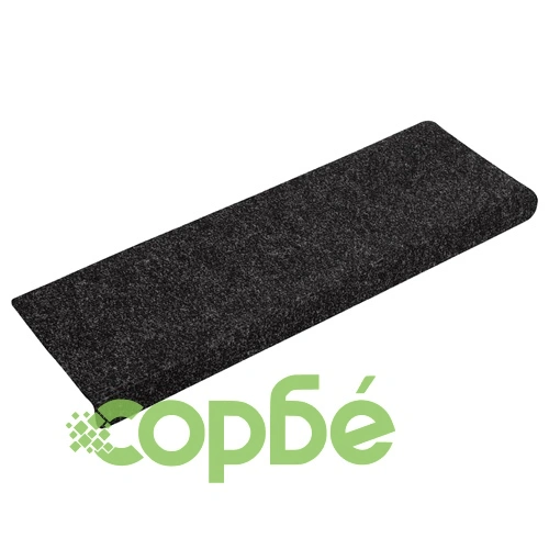 Изтривалки за стълби, самозалепващи се, 15 бр., 65x21x4 см, черни, с правоъгълен кант ➤ топ цена ➤ sorbe.bg