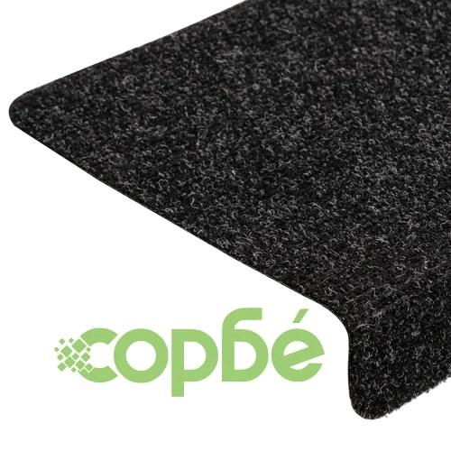 Изтривалки за стълби, самозалепващи се, 15 бр., 65x21x4 см, черни, с правоъгълен кант ➤ топ цена ➤ sorbe.bg