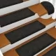 Стелки за стъпала, 15 бр, пънч тъкан, 65x21x4 см, черни