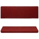 Самозалепващи се постелки за стълби, 15 бр., 65x21x4 см, бордо червени, правоъгълен кант