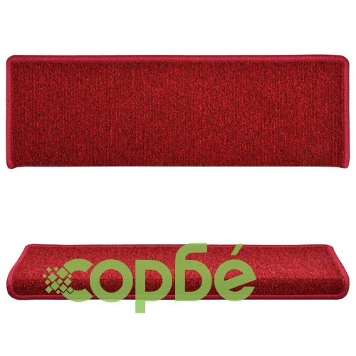 Изтривалки за стълби 15 бр. 65x21x4 см бордо правоъгълни ръбове ➤ топ цена ➤ sorbe.bg